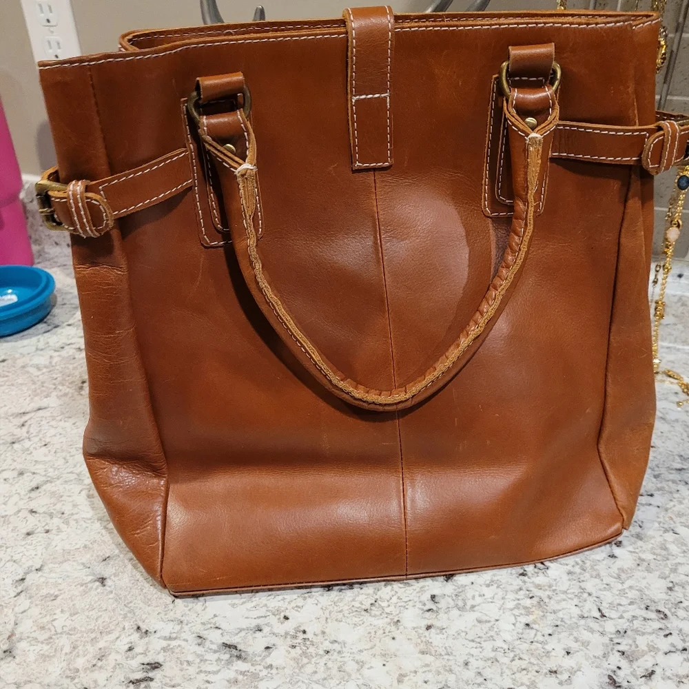 Large real leather bag unbranded made in India